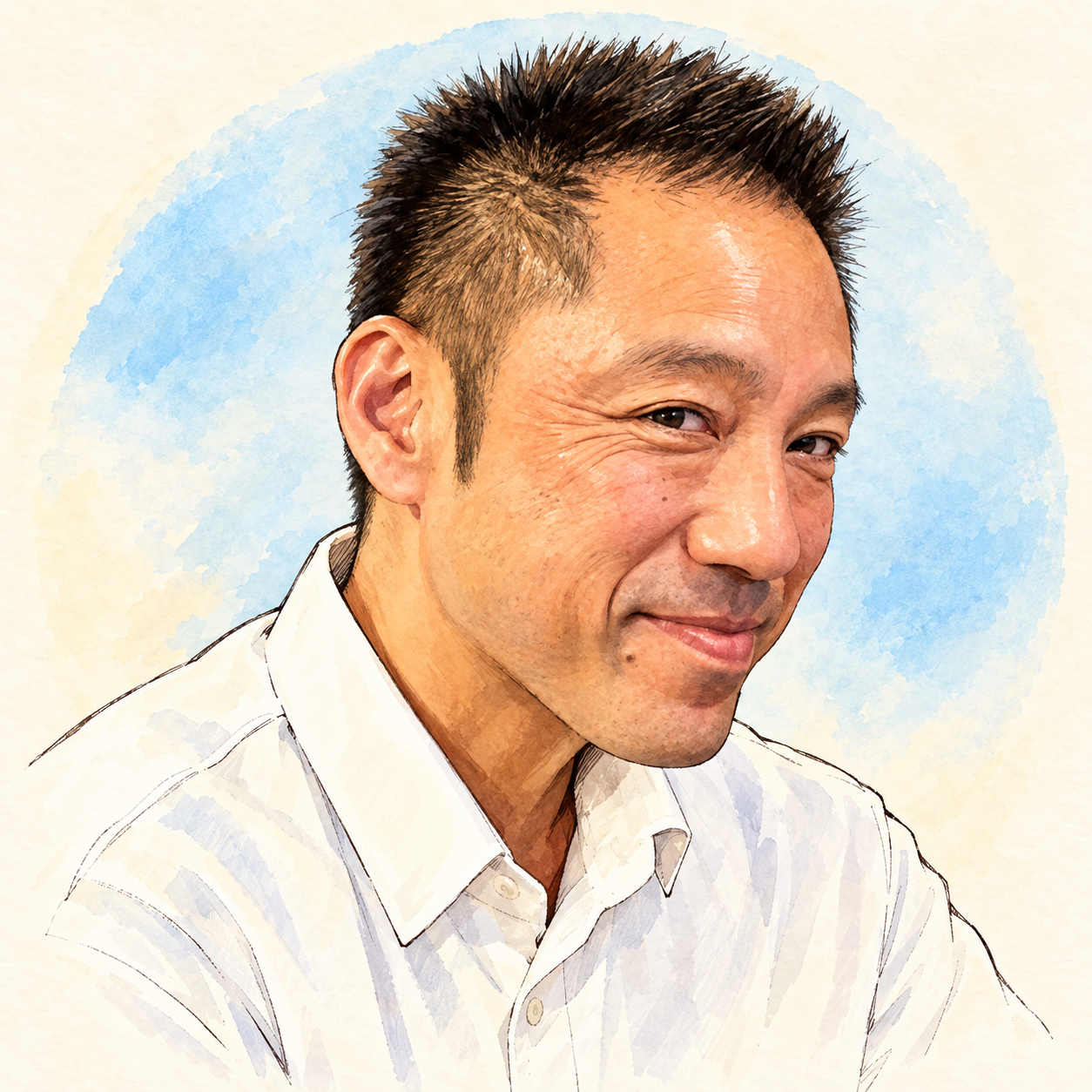 福岡生徒会長の肖像イラスト