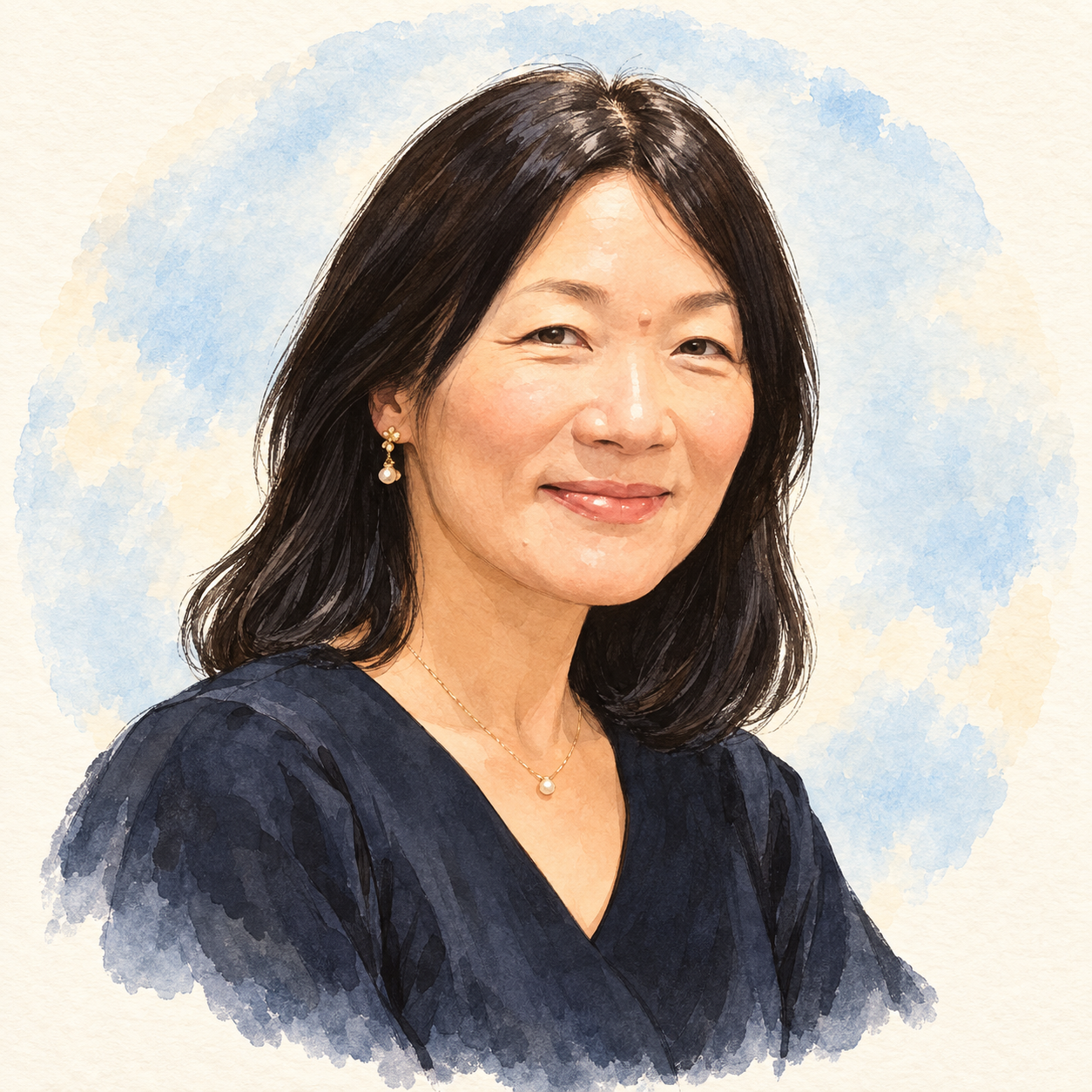 原田 都 同窓会幹事会長の肖像イラスト